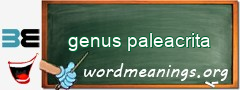 WordMeaning blackboard for genus paleacrita